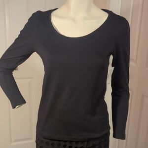 Cleo Black Fitted Long Sleeve Blouse